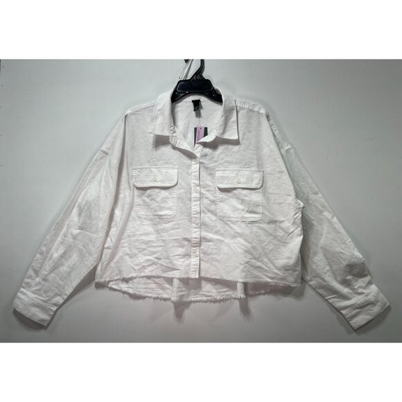 Wild Fable - Women's Long Sleeve Shirt - White - Extra Large - Picture 1 of 13